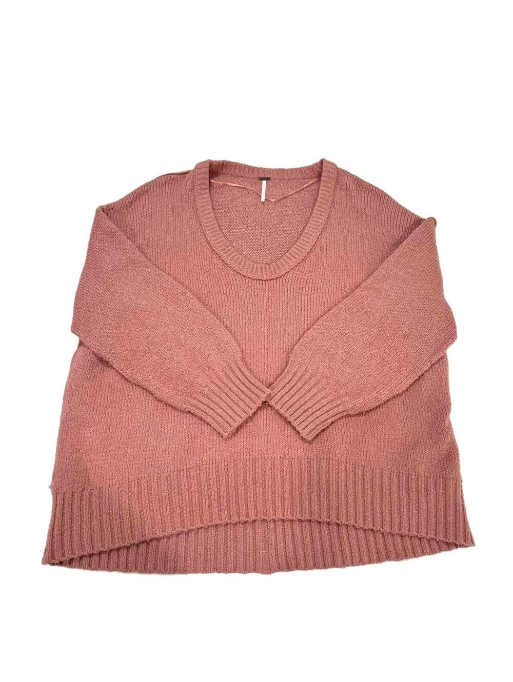 Free People Brookside Tunic Sweater Rose Pink Slouchy Oversized Knit Small - Picture 2 of 9
